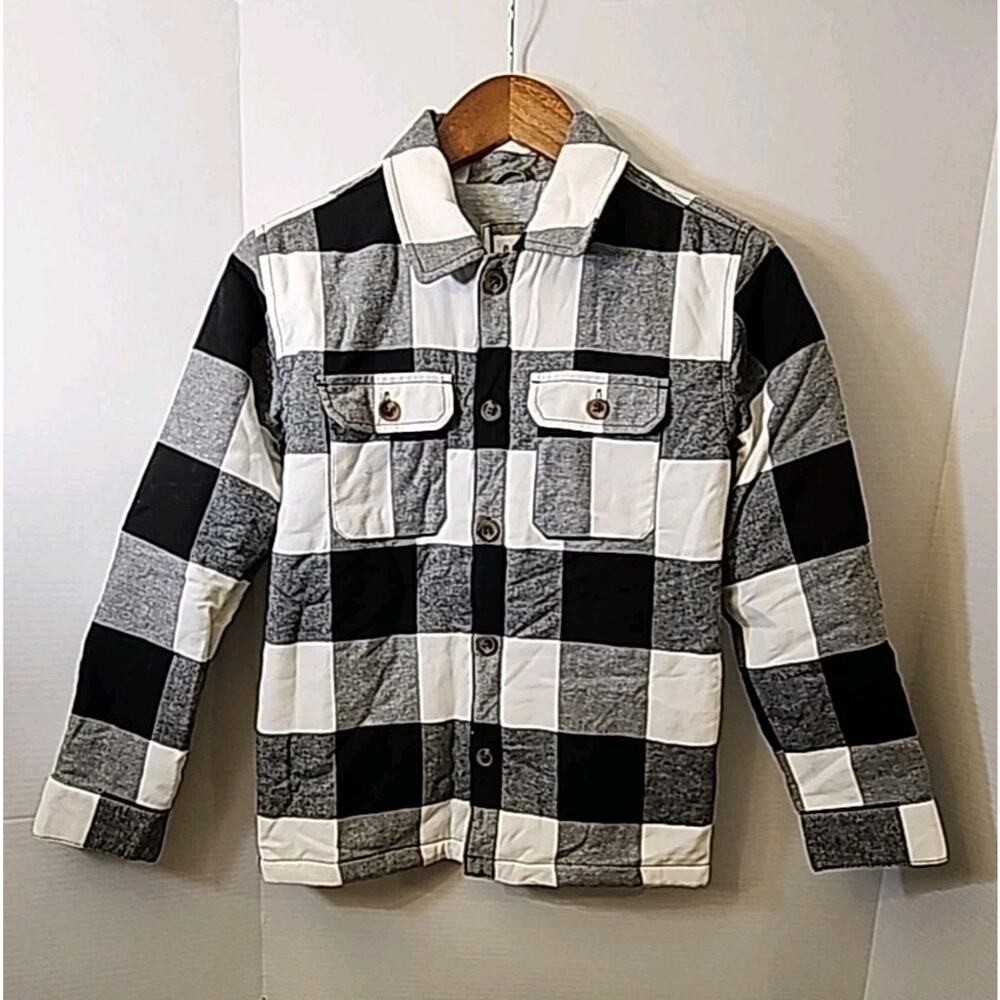 Gap Kids Black And White Plaid Shirt Jacket Shacket Size 10/LG Kids NEW With Tag